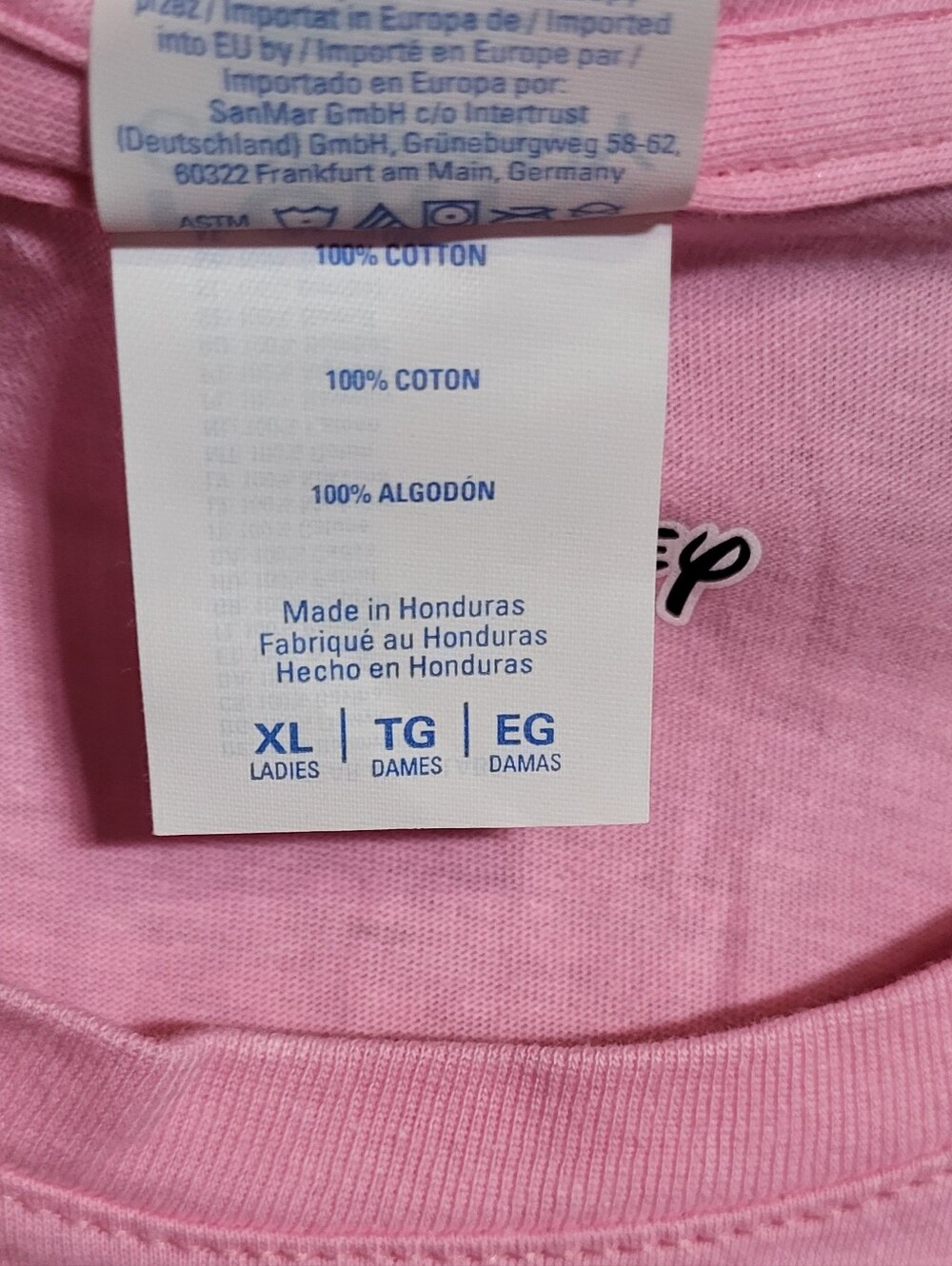 Port & Company Women's NWOT Pink Daisy Duck Graphic Short Sleeve T-Shirt Size XL - Picture 8 of 8